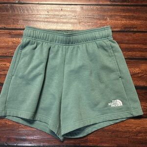 Green Northface Women's Sweat Shorts